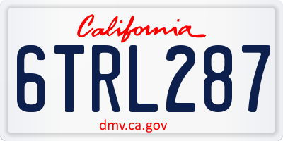 CA license plate 6TRL287