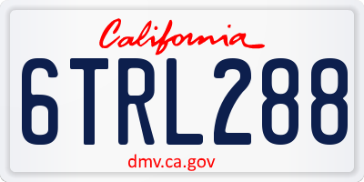 CA license plate 6TRL288