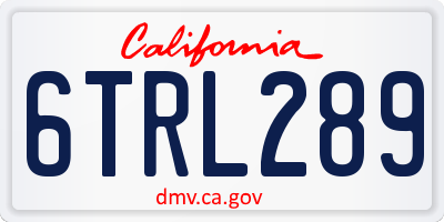 CA license plate 6TRL289