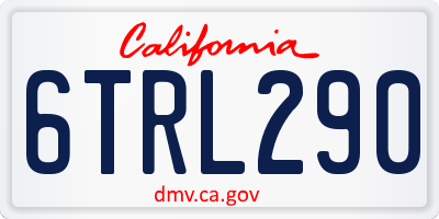CA license plate 6TRL290