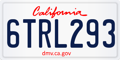 CA license plate 6TRL293