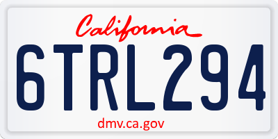 CA license plate 6TRL294