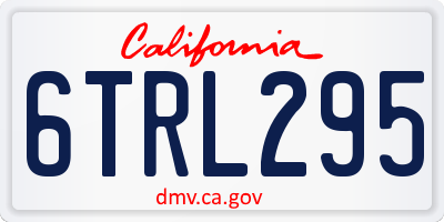 CA license plate 6TRL295
