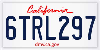 CA license plate 6TRL297