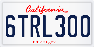 CA license plate 6TRL300