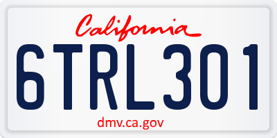 CA license plate 6TRL301