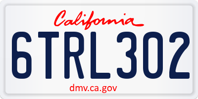 CA license plate 6TRL302