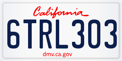 CA license plate 6TRL303