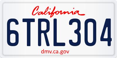 CA license plate 6TRL304