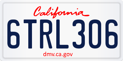 CA license plate 6TRL306