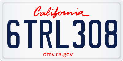 CA license plate 6TRL308