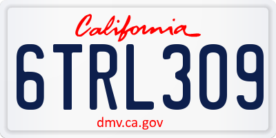 CA license plate 6TRL309