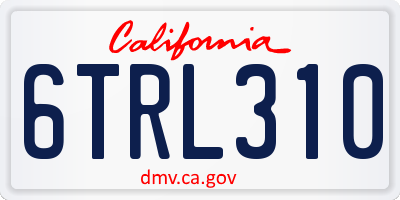 CA license plate 6TRL310
