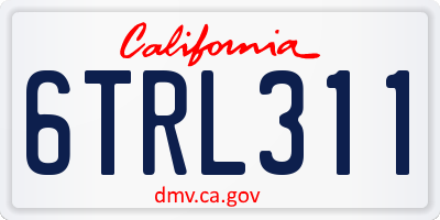 CA license plate 6TRL311