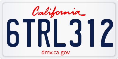 CA license plate 6TRL312