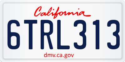 CA license plate 6TRL313
