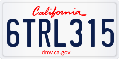 CA license plate 6TRL315