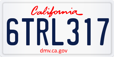 CA license plate 6TRL317