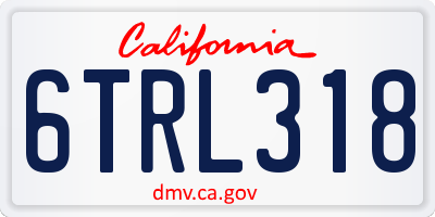 CA license plate 6TRL318