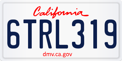 CA license plate 6TRL319