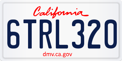 CA license plate 6TRL320