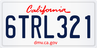 CA license plate 6TRL321