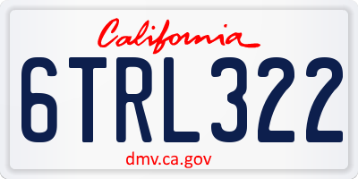 CA license plate 6TRL322