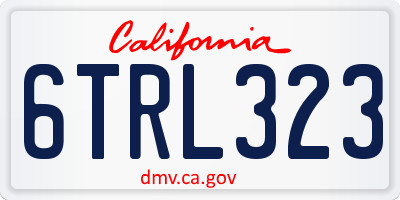 CA license plate 6TRL323