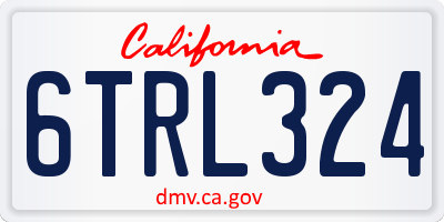 CA license plate 6TRL324