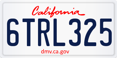 CA license plate 6TRL325