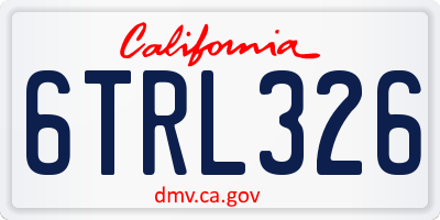 CA license plate 6TRL326