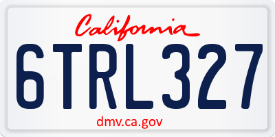 CA license plate 6TRL327