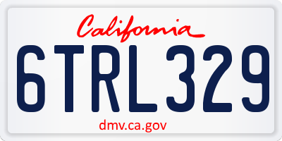 CA license plate 6TRL329