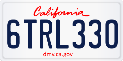 CA license plate 6TRL330