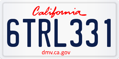 CA license plate 6TRL331