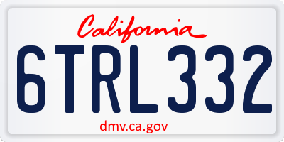 CA license plate 6TRL332