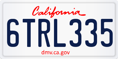 CA license plate 6TRL335