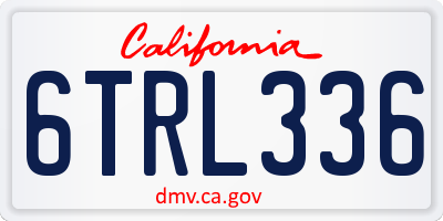 CA license plate 6TRL336