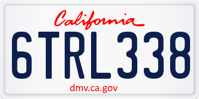 CA license plate 6TRL338