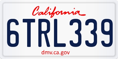CA license plate 6TRL339