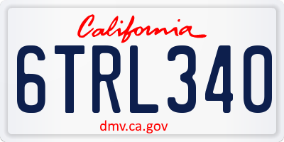 CA license plate 6TRL340
