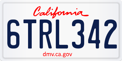 CA license plate 6TRL342