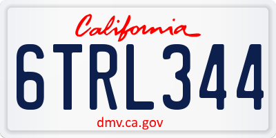 CA license plate 6TRL344
