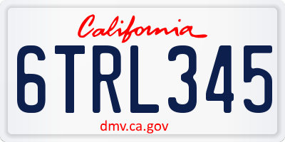 CA license plate 6TRL345