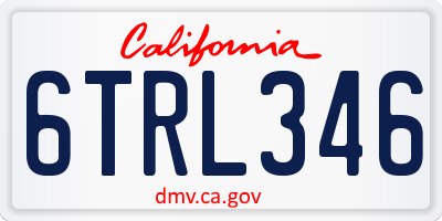 CA license plate 6TRL346