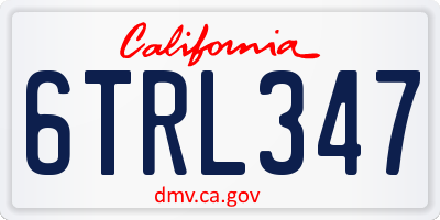 CA license plate 6TRL347