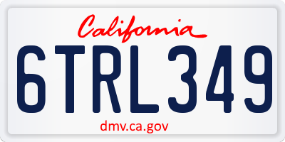 CA license plate 6TRL349