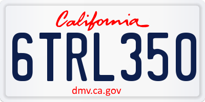 CA license plate 6TRL350