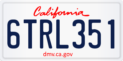 CA license plate 6TRL351
