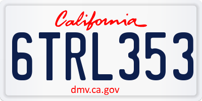 CA license plate 6TRL353